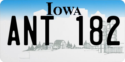 IA license plate ANT182