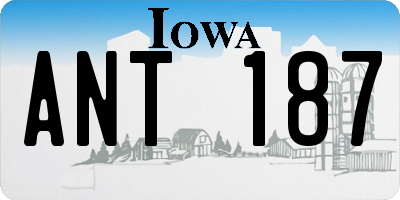 IA license plate ANT187