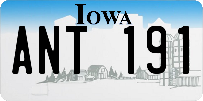 IA license plate ANT191