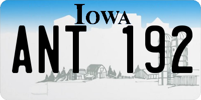 IA license plate ANT192