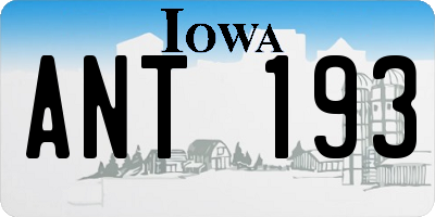 IA license plate ANT193