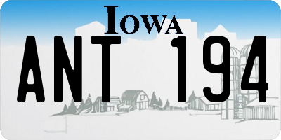 IA license plate ANT194