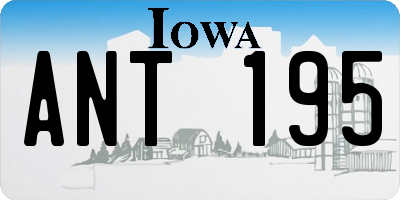 IA license plate ANT195