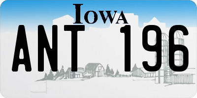 IA license plate ANT196