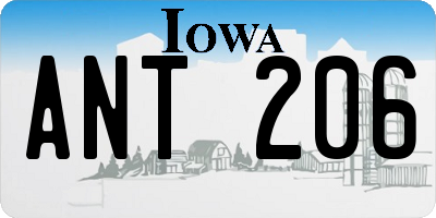 IA license plate ANT206