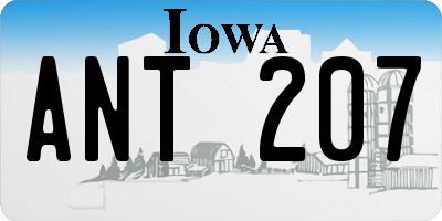 IA license plate ANT207