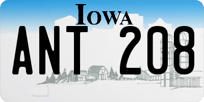 IA license plate ANT208
