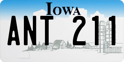 IA license plate ANT211