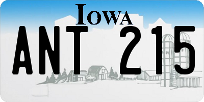 IA license plate ANT215
