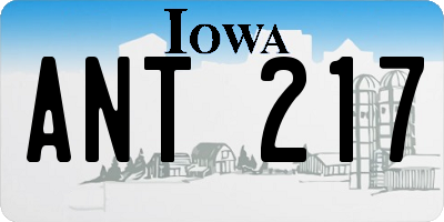 IA license plate ANT217