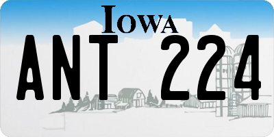 IA license plate ANT224