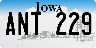 IA license plate ANT229