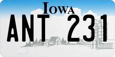 IA license plate ANT231