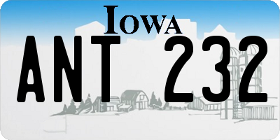 IA license plate ANT232