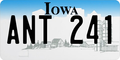 IA license plate ANT241