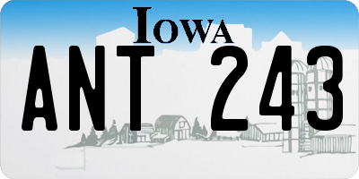 IA license plate ANT243