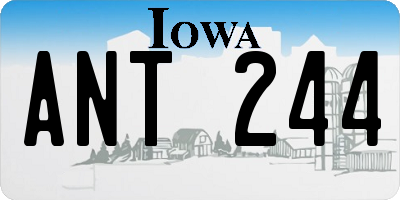 IA license plate ANT244