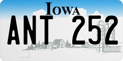 IA license plate ANT252
