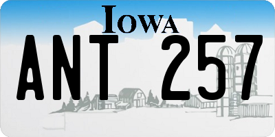 IA license plate ANT257