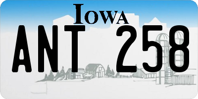 IA license plate ANT258