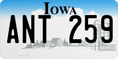IA license plate ANT259