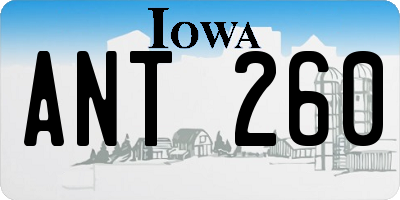 IA license plate ANT260