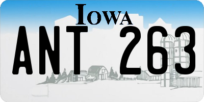 IA license plate ANT263