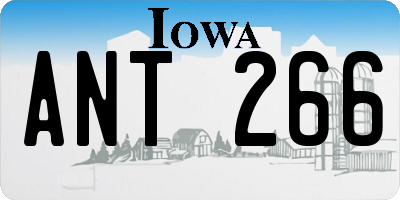 IA license plate ANT266
