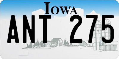 IA license plate ANT275
