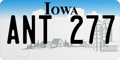 IA license plate ANT277