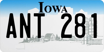 IA license plate ANT281