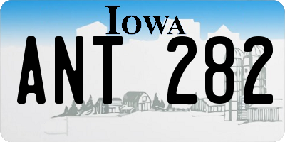 IA license plate ANT282