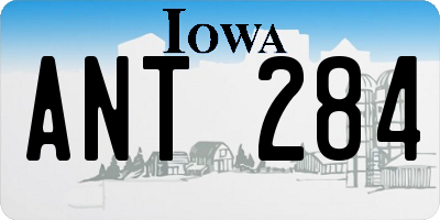 IA license plate ANT284