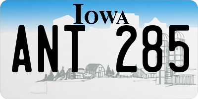 IA license plate ANT285