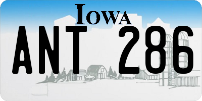 IA license plate ANT286