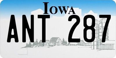 IA license plate ANT287