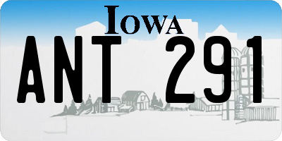 IA license plate ANT291