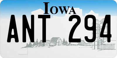 IA license plate ANT294