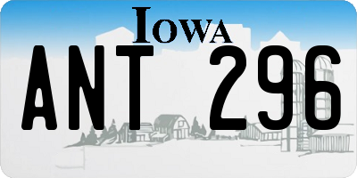 IA license plate ANT296