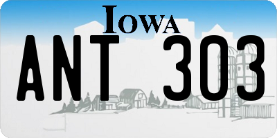 IA license plate ANT303