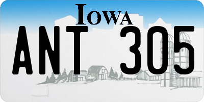 IA license plate ANT305