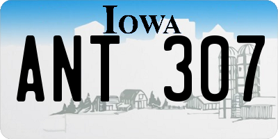 IA license plate ANT307
