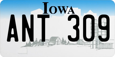IA license plate ANT309