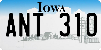 IA license plate ANT310