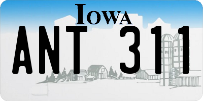 IA license plate ANT311