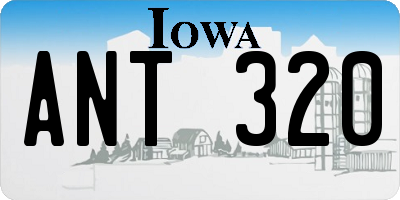IA license plate ANT320