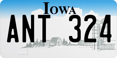 IA license plate ANT324
