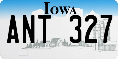 IA license plate ANT327