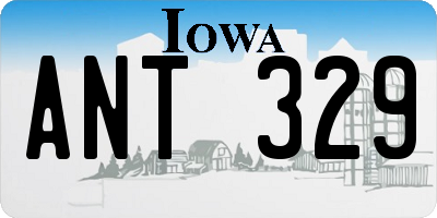 IA license plate ANT329