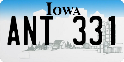 IA license plate ANT331